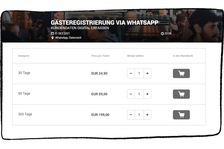 Für WhatsApp Gästebuch registrieren